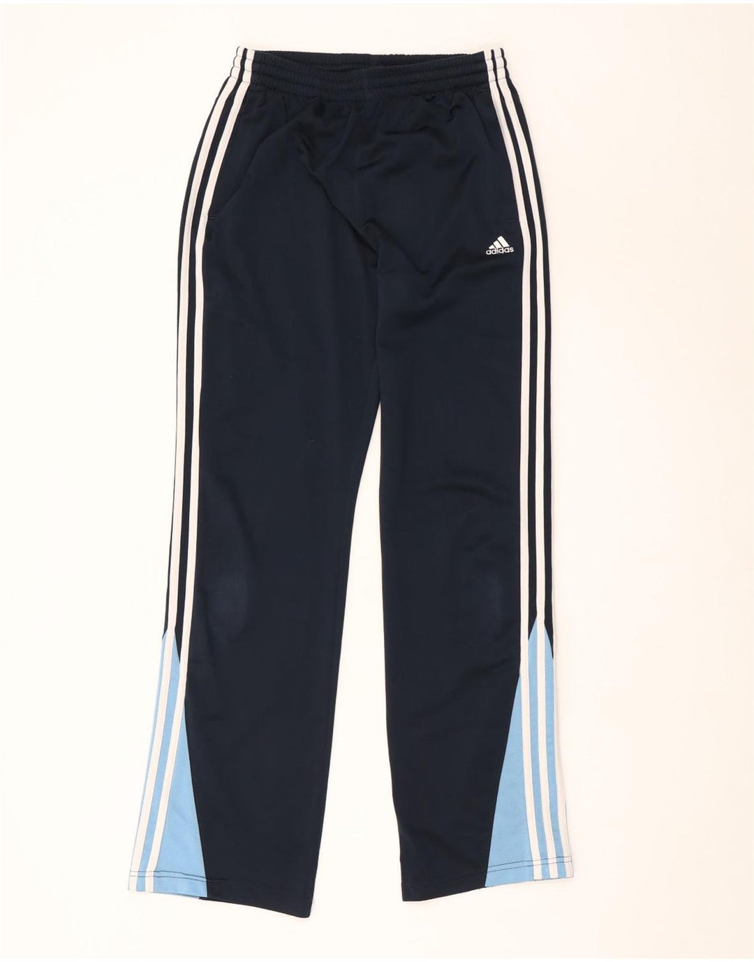 Pantaloni della tuta da ragazzo Adidas 15-16 anni in poliestere color block blu navy