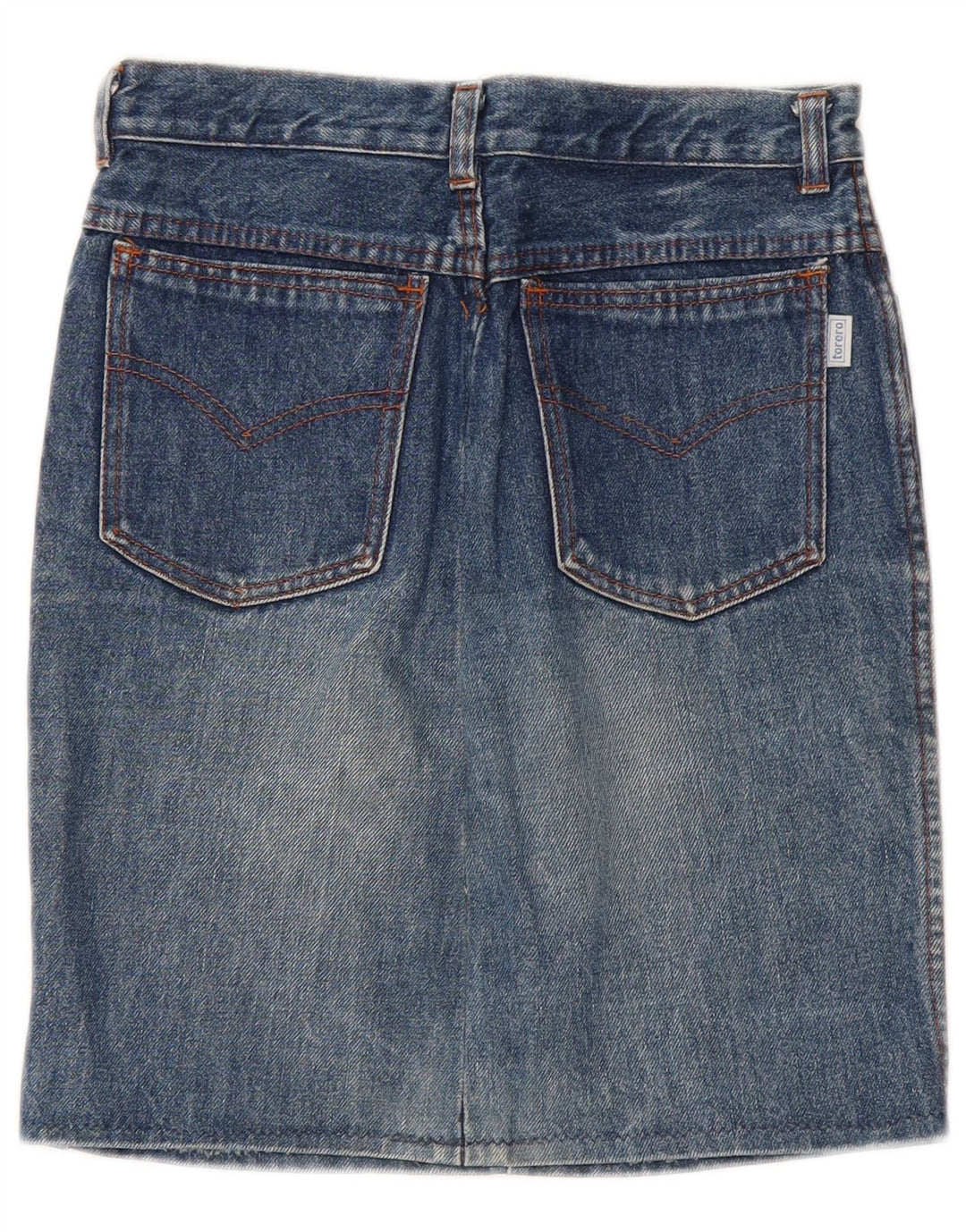 Gonna di jeans a vita alta per ragazze VINTAGE 15-16 anni W24 cotone blu