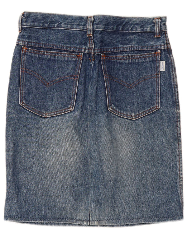 Gonna di jeans a vita alta per ragazze VINTAGE 15-16 anni W24 cotone blu