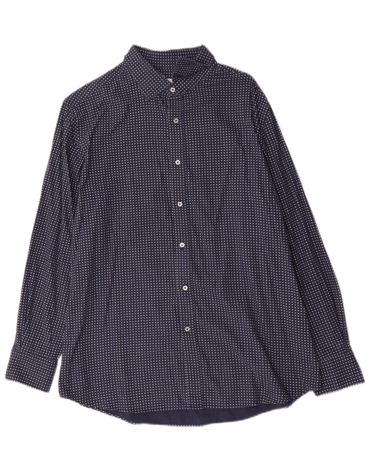 Camicia da uomo Massimo Dutti XL in cotone geometrico blu