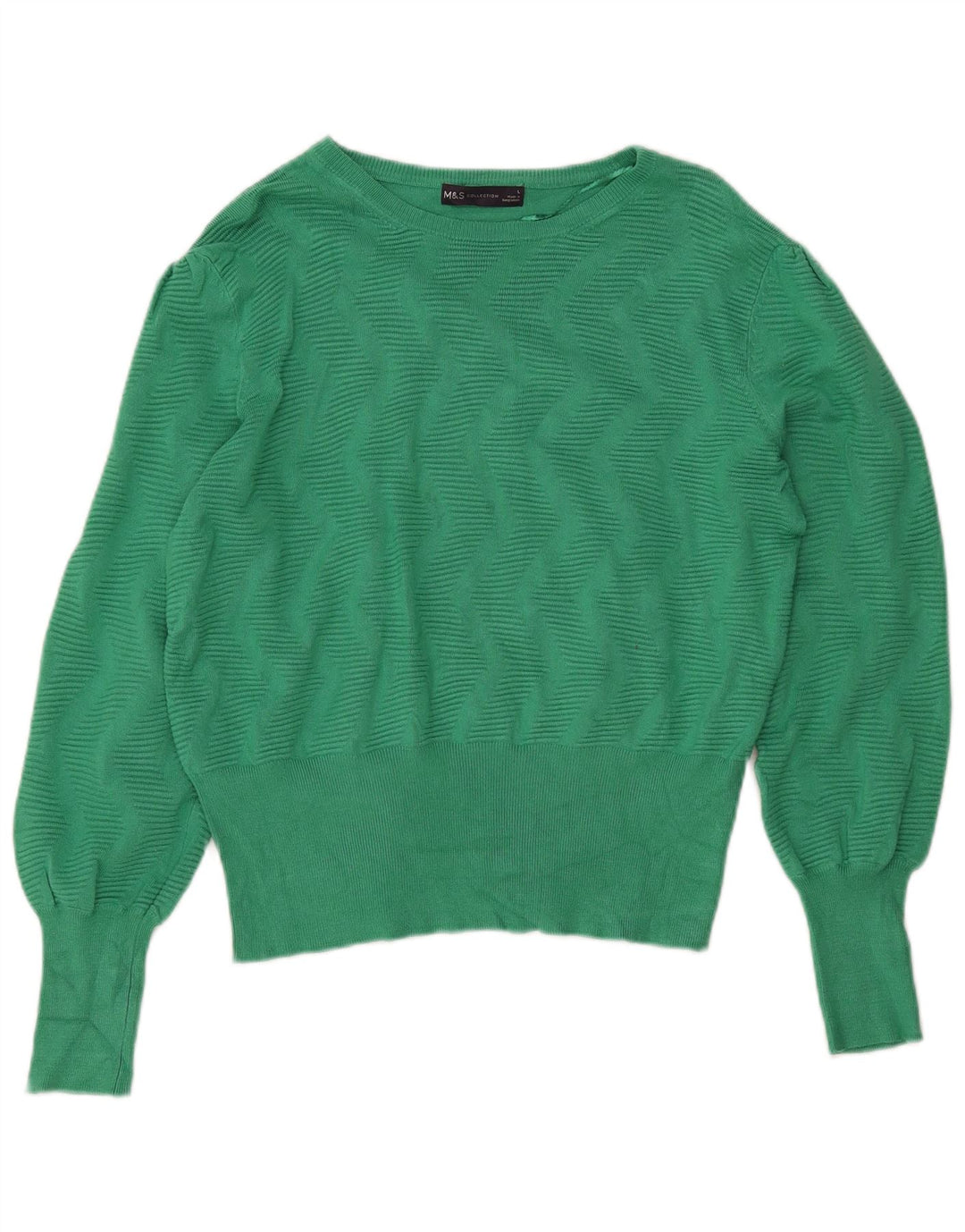 Maglione da donna Marks & Spencer corto con scollo a barca UK 14 grande verde