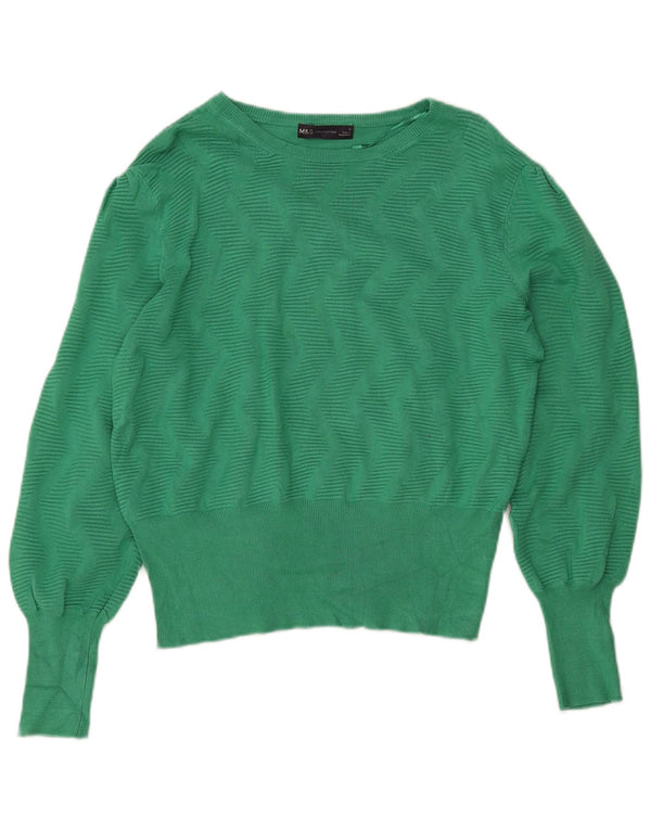 Maglione da donna Marks & Spencer corto con scollo a barca UK 14 grande verde