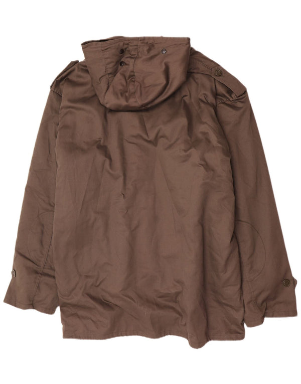 Giacca militare vintage da uomo Sherpa Parka con cappuccio IT 62 3XL Cachi