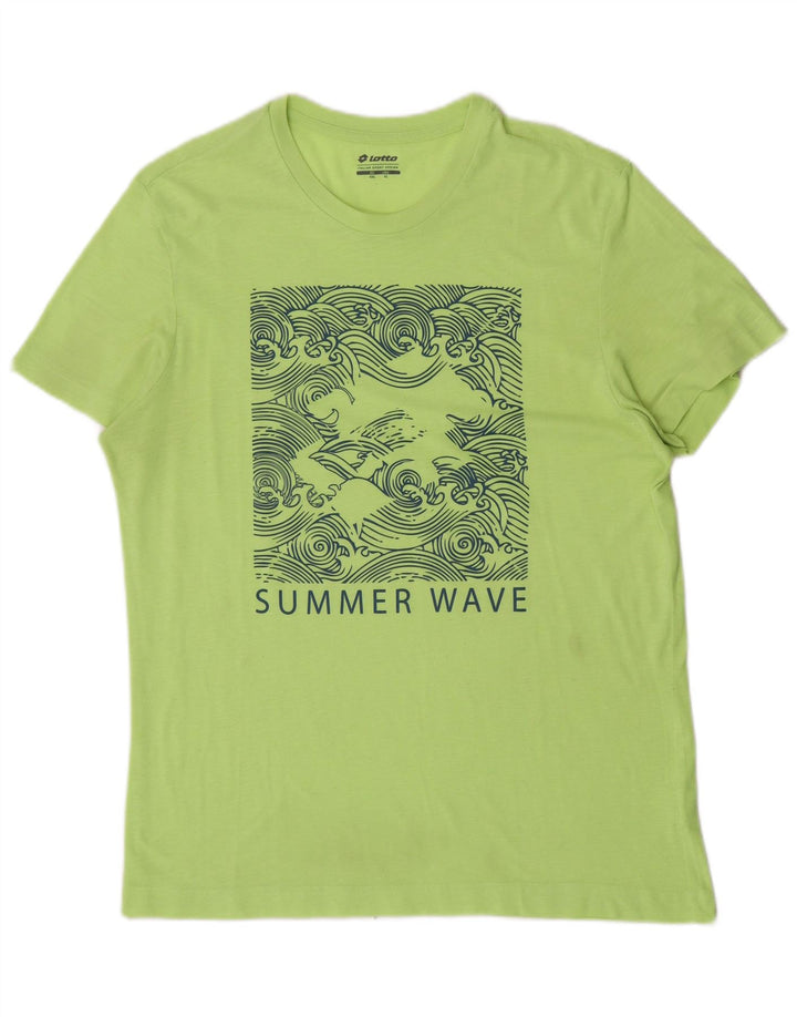 T-shirt grafica da uomo Lotto Top XL verde poliestere
