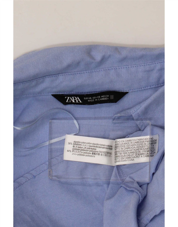 Camicia oversize da donna Zara UK 6 XS cotone blu