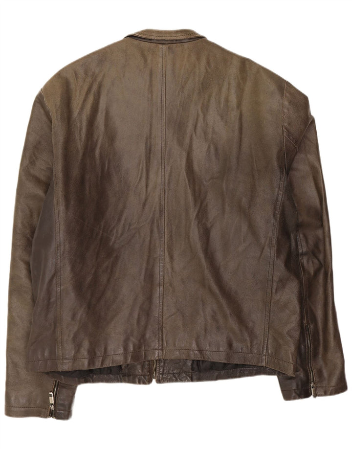 Giacca in pelle da uomo Planet IT 54 2XL Verde
