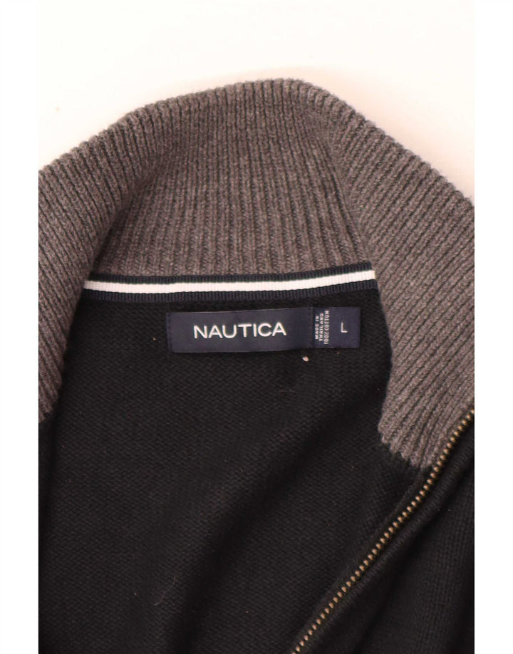 Maglione cardigan da uomo Nautica grande cotone blu navy