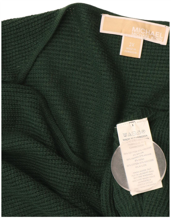 MICHAEL KORS Maglione da donna con scollo a barchetta lungo UK 20 2XL Verde