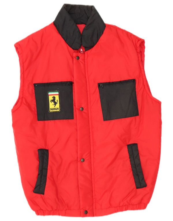 Gilet imbottito da uomo dal taglio ampio Ferrari UK 36 Small Rosso Colourblock Poliestere