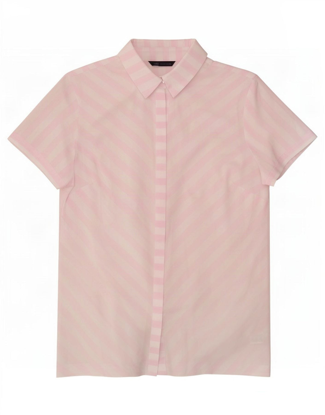 Camicia a maniche corte da donna Marks & Spencer UK 12 a righe bianche medie