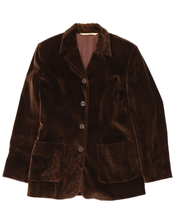 Giacca blazer in velluto a 4 bottoni dalla vestibilità rilassata da donna Penny Black UK 6 XS Marrone
