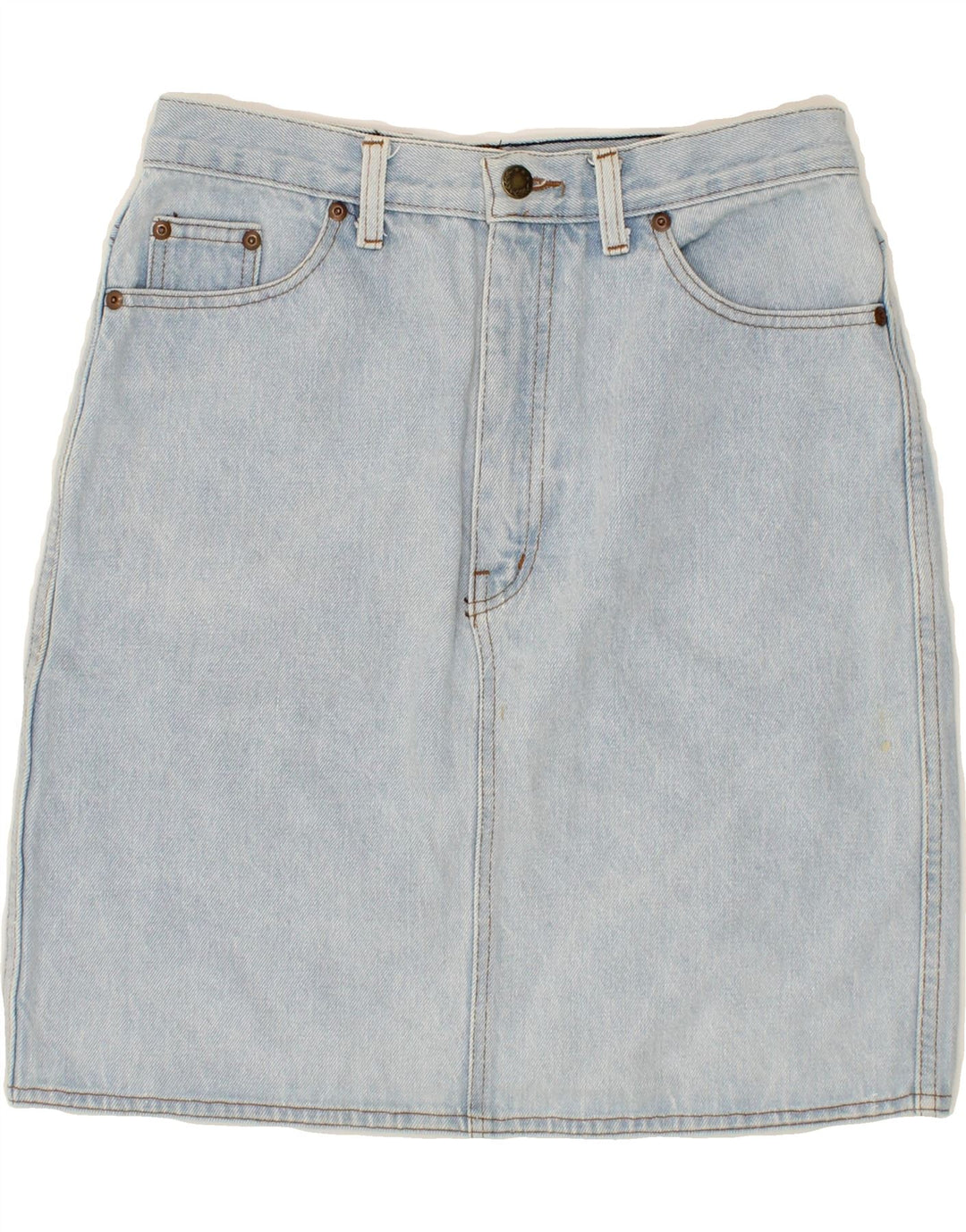 VINTAGE Womens Denim Skirt IT 44 Medium W28 Blue Cotton Vintage Vintage and Second-Hand Vintage from Messina Hembry 