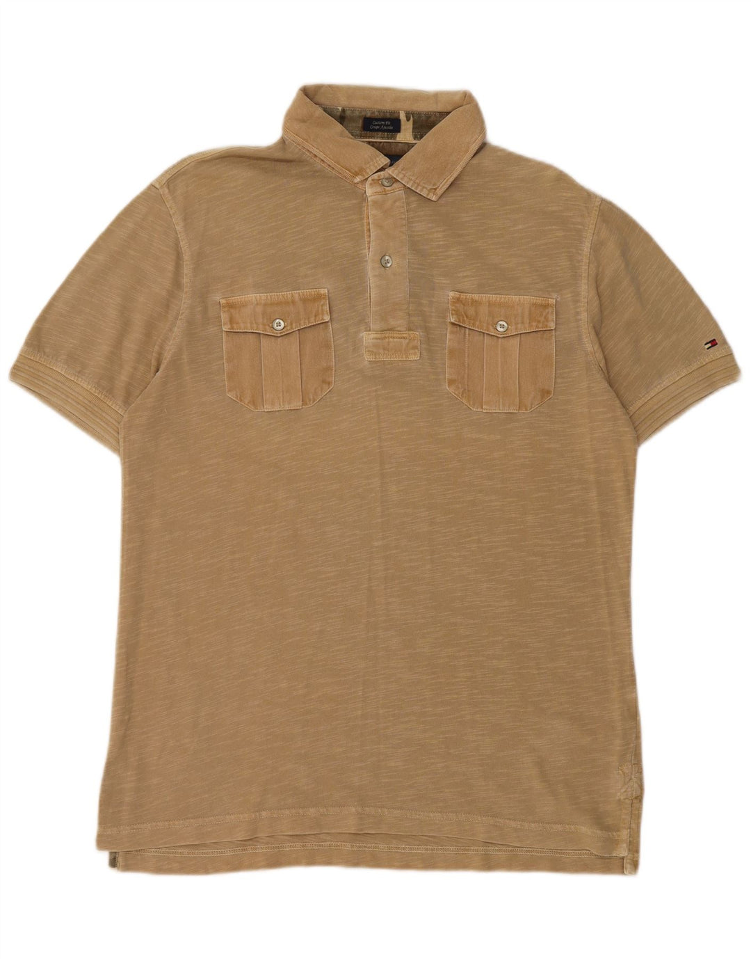 TOMMY HILFIGER Polo da uomo Coupe Ajustee Beige medio chiazzato