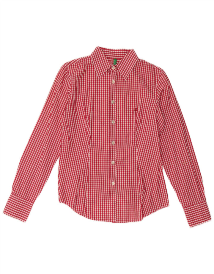 Camicia da donna Benetton UK 12 Medium Red Gingham