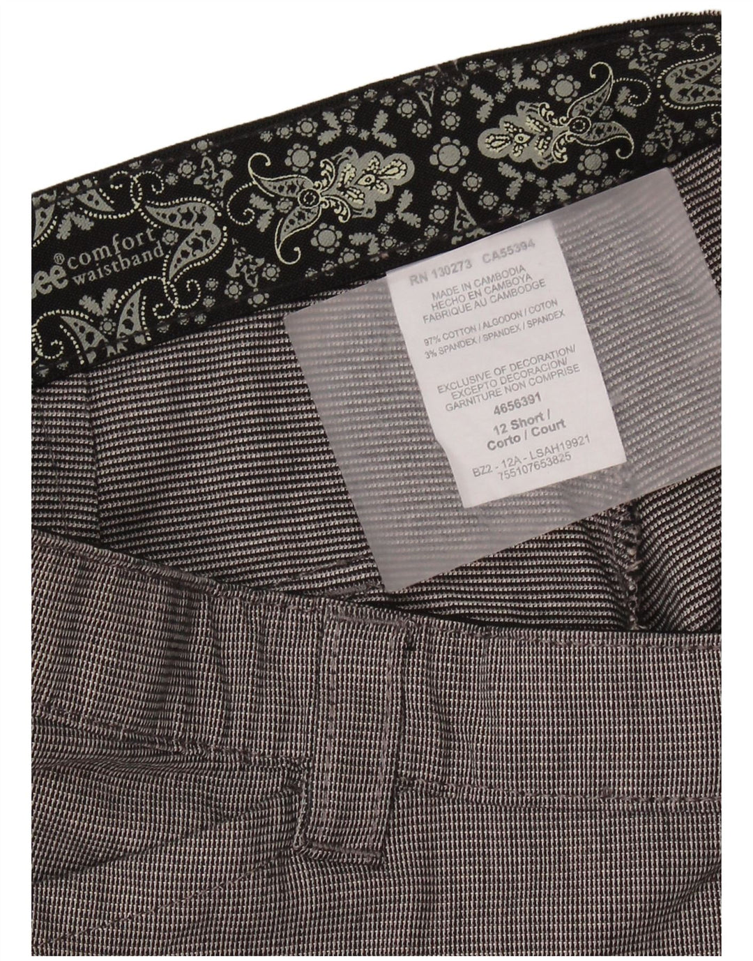 Pantaloni casual dritti da donna LEE US 12 Large W34 L30 Cotone a quadri grigi