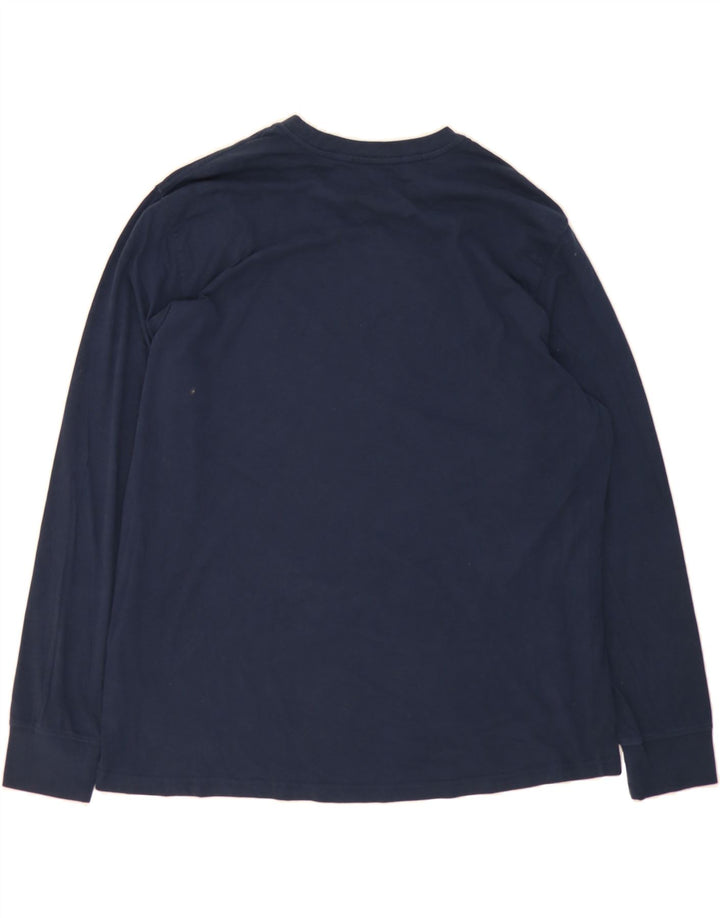 EDDIE BAUER Mens Top Long Sleeve 2XL Navy Blue Cotton Vintage Eddie Bauer and Second-Hand Eddie Bauer from Messina Hembry 