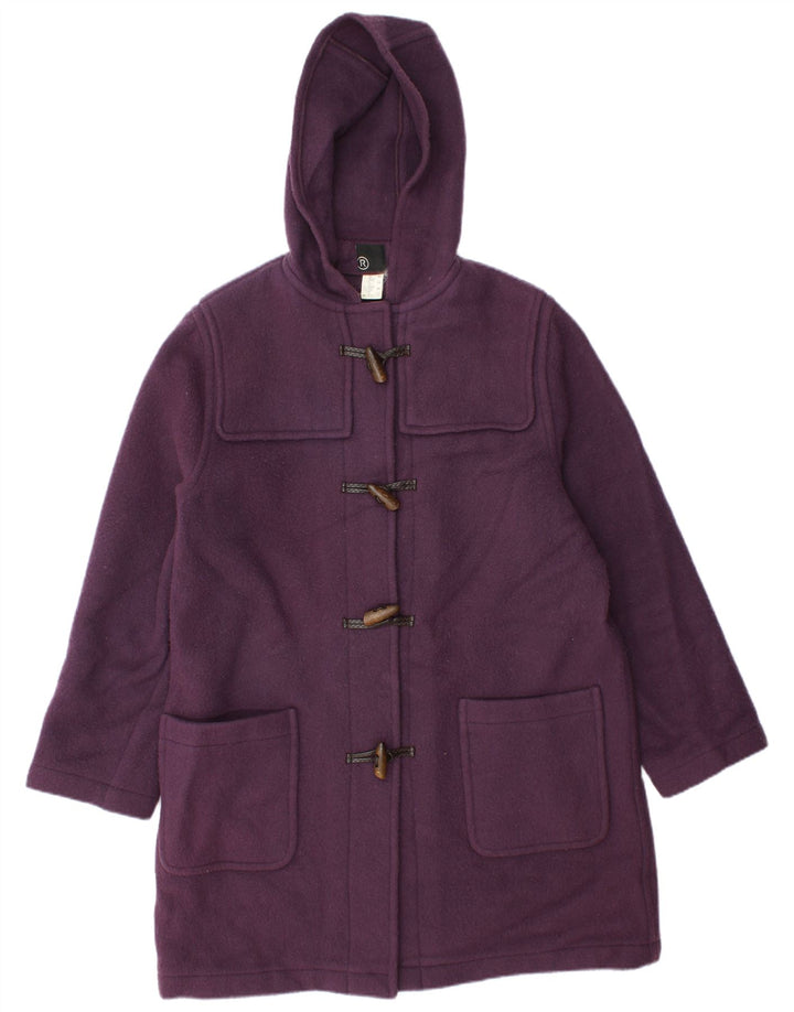 Montgomery con cappuccio da donna vintage UK 14 grande lana viola