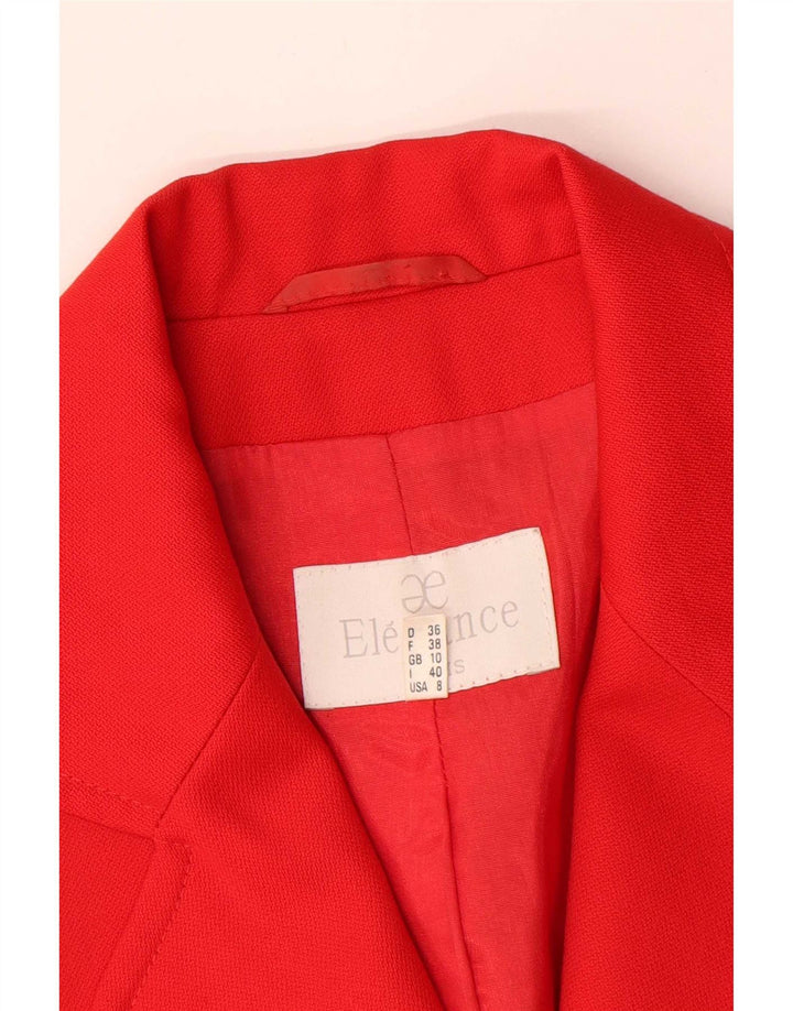 Giacca blazer da donna a 4 bottoni Elegance UK 10 piccola rossa in lana vergine