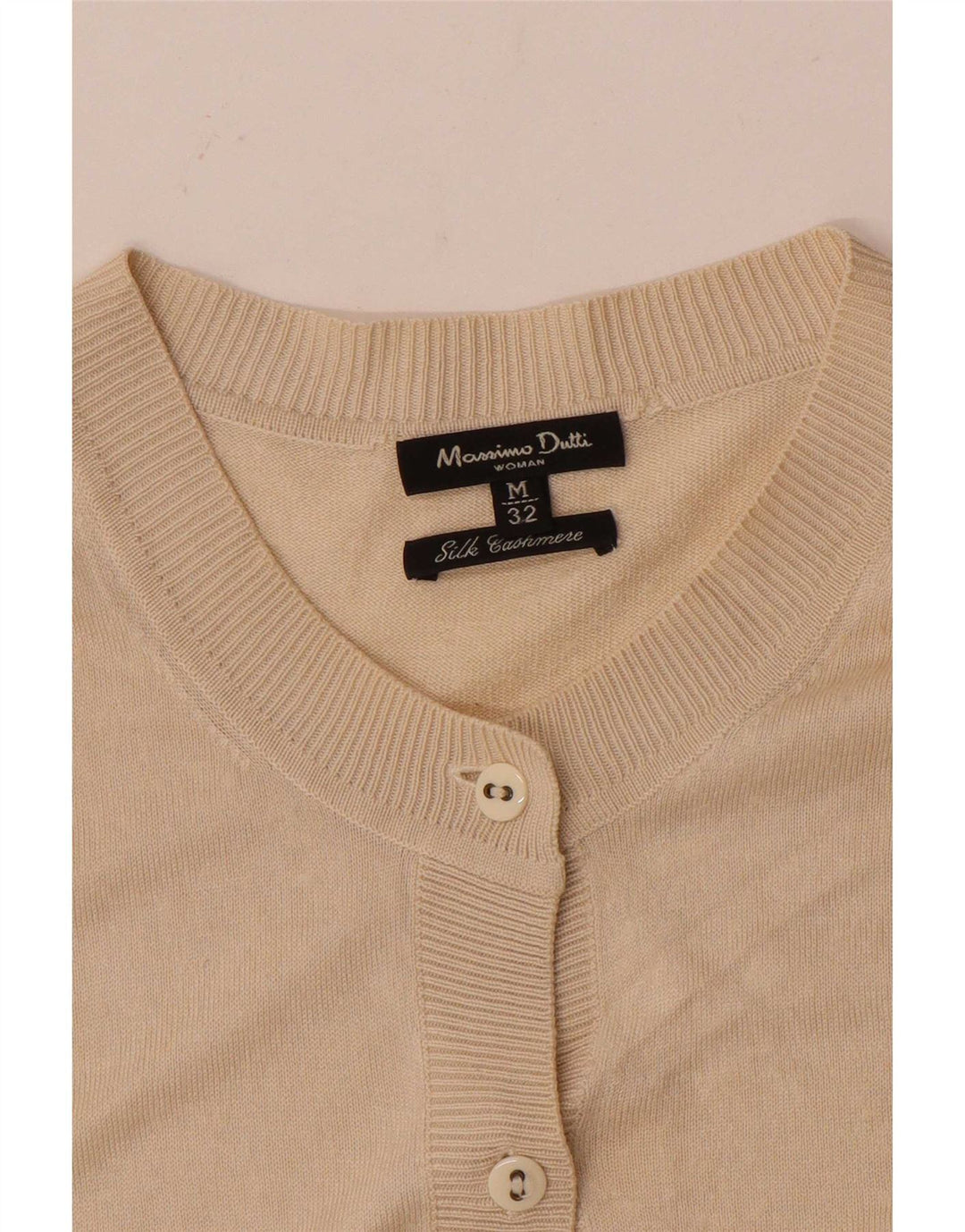 Maglione cardigan da donna Massimo Dutti UK 12 Seta beige medio