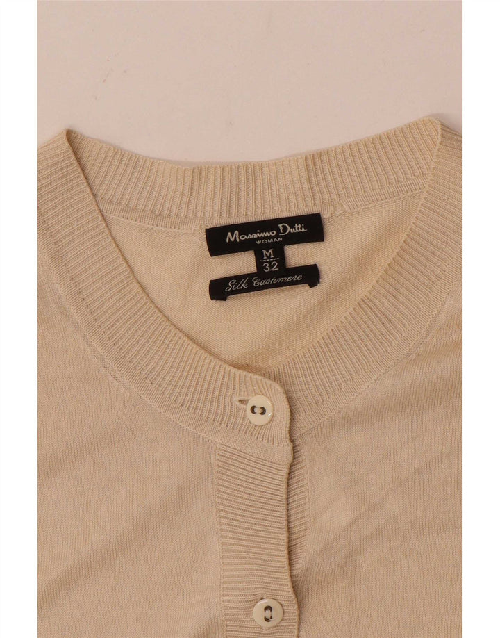 Maglione cardigan da donna Massimo Dutti UK 12 Seta beige medio
