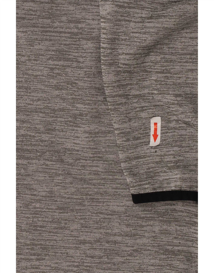 Felpa da uomo Under Armour con collo con zip, maglione grande, poliestere chiazzato grigio