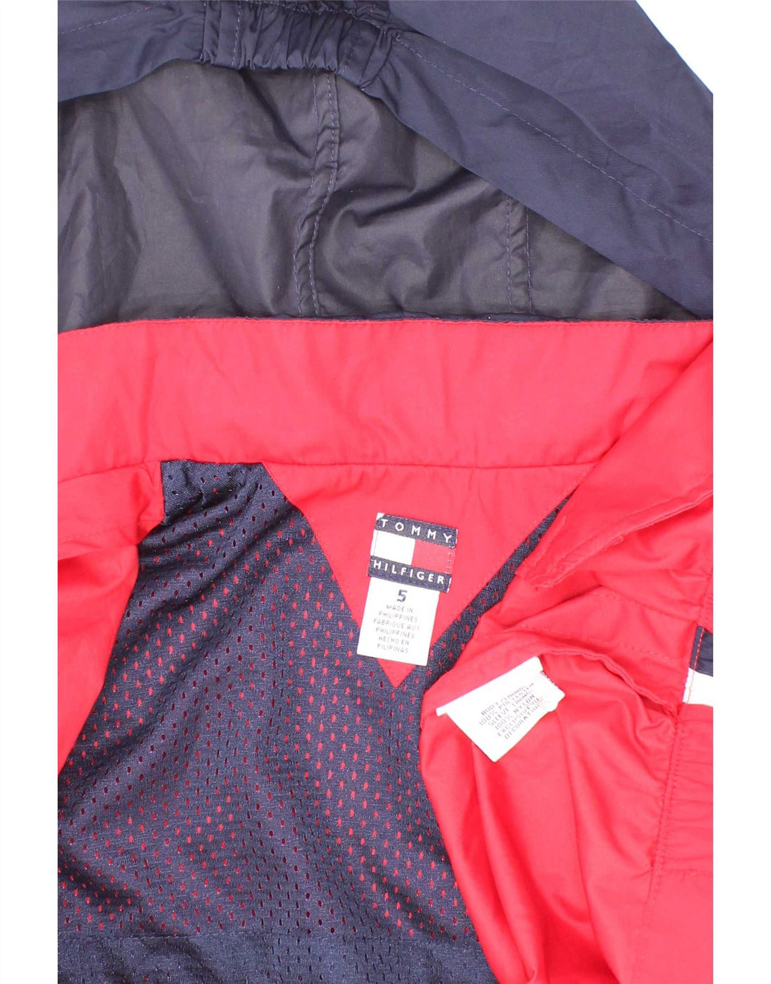 Bomber con cappuccio Tommy Hilfiger per ragazzi 4-5 anni rosso color block