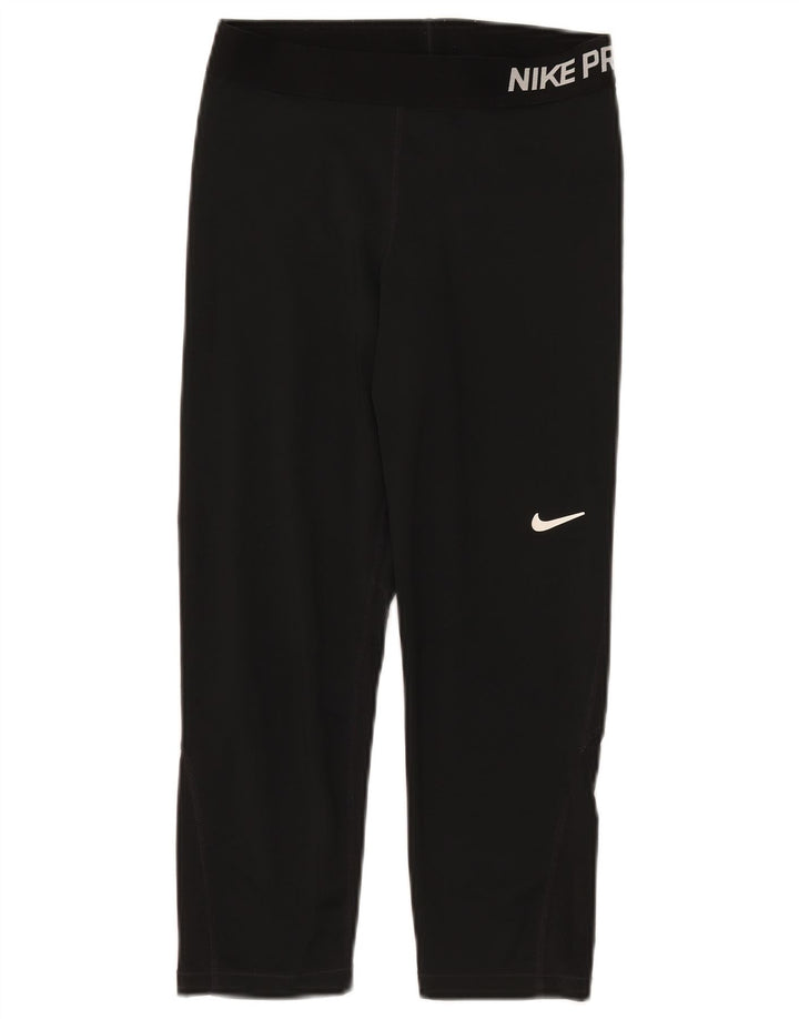 Leggings grafici NIKE Dri Fit da donna, poliestere nero medio