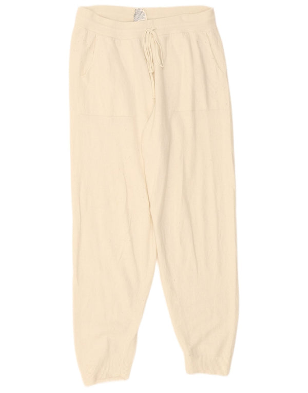 Pantaloni da tuta da donna Benetton Joggers UK 14 Large Off White Poliammide