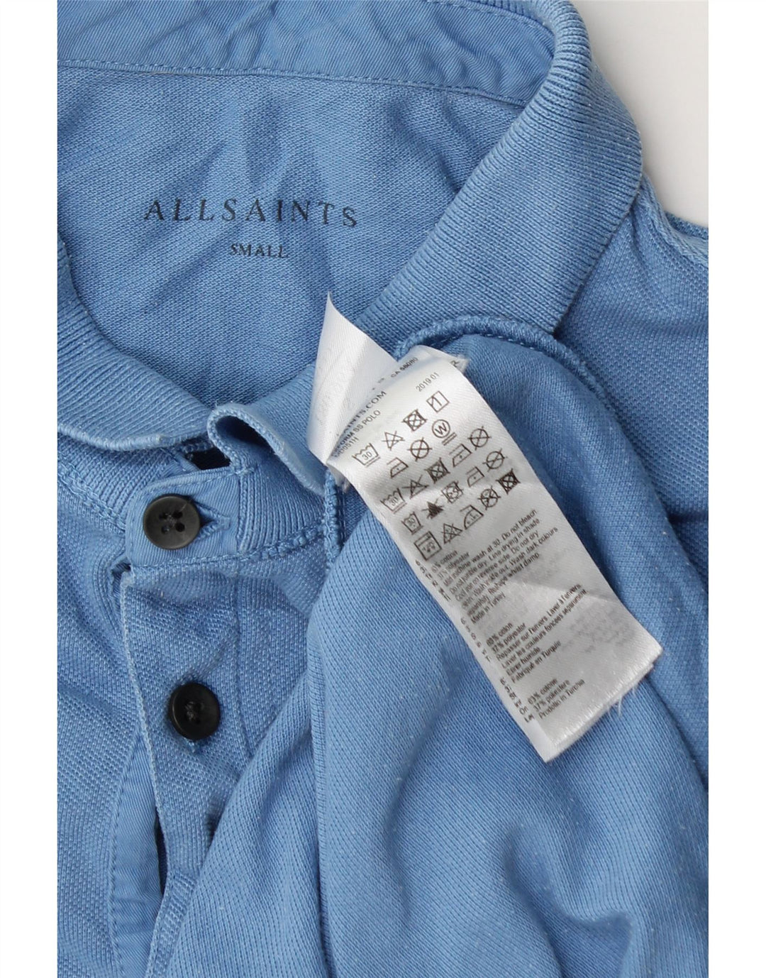 Polo da uomo ALL SAINTS piccola in cotone blu