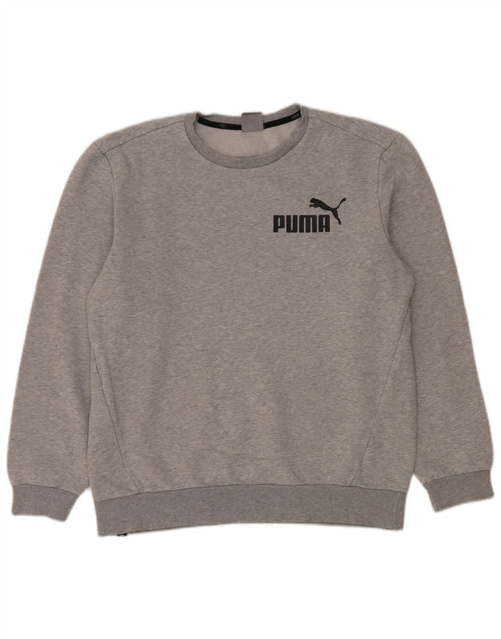 Felpa da uomo Puma Maglione grande in cotone chiazzato grigio