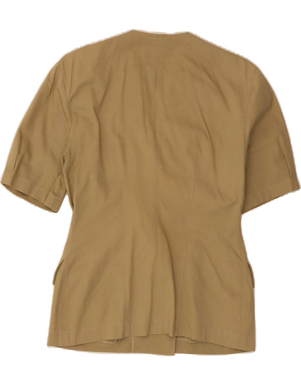 BENTLEY Womens Short Sleeve Blazer Jacket IT 42 Medium Khaki