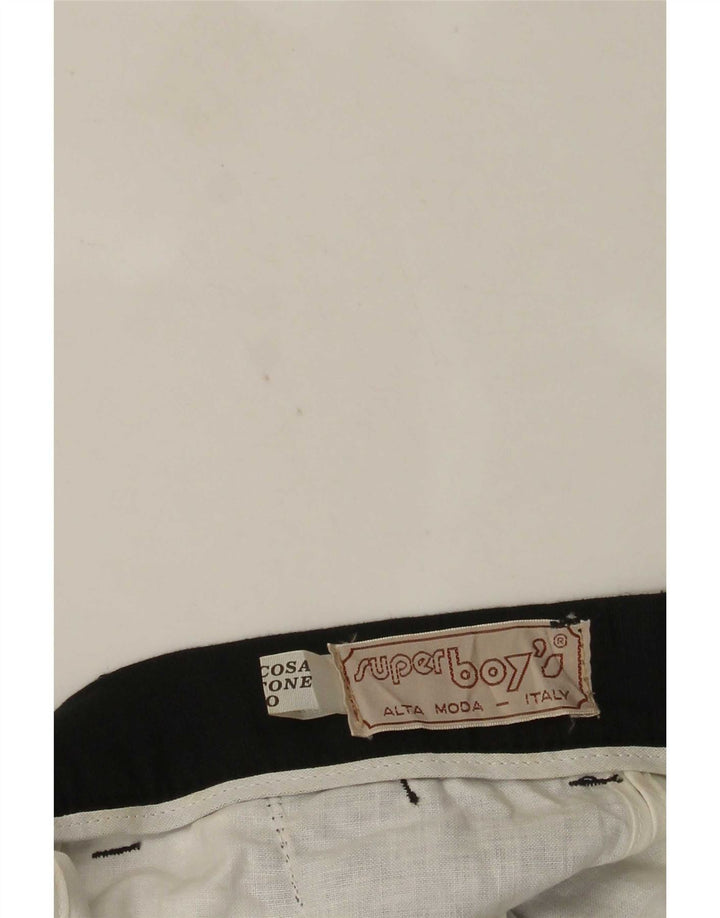 Pantaloni chino vintage da uomo con pegging W30 L36 viscosa nera
