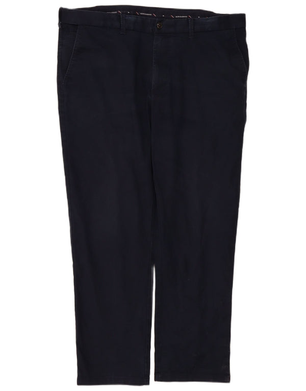 Pantaloni chino dritti da uomo Marks & Spencer W42 L31 cotone blu navy