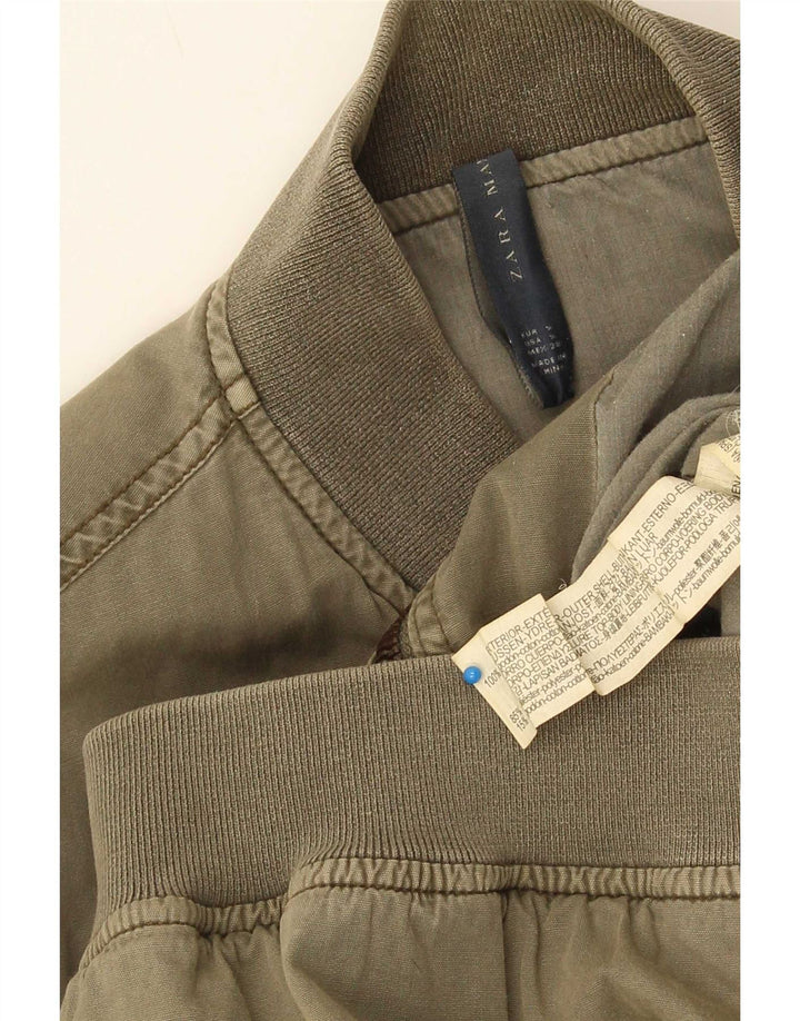 Giubbotto bomber da uomo Zara UK 36 piccolo cotone kaki