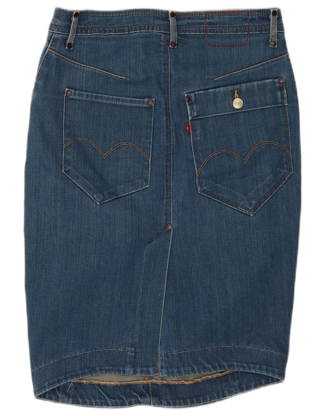 Gonna di jeans da donna Levi's W28 in cotone blu medio