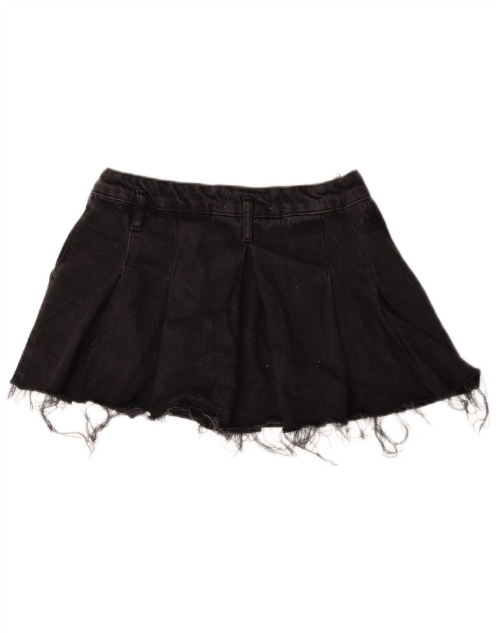 Mini gonna di jeans da donna Zara media W28 cotone nero