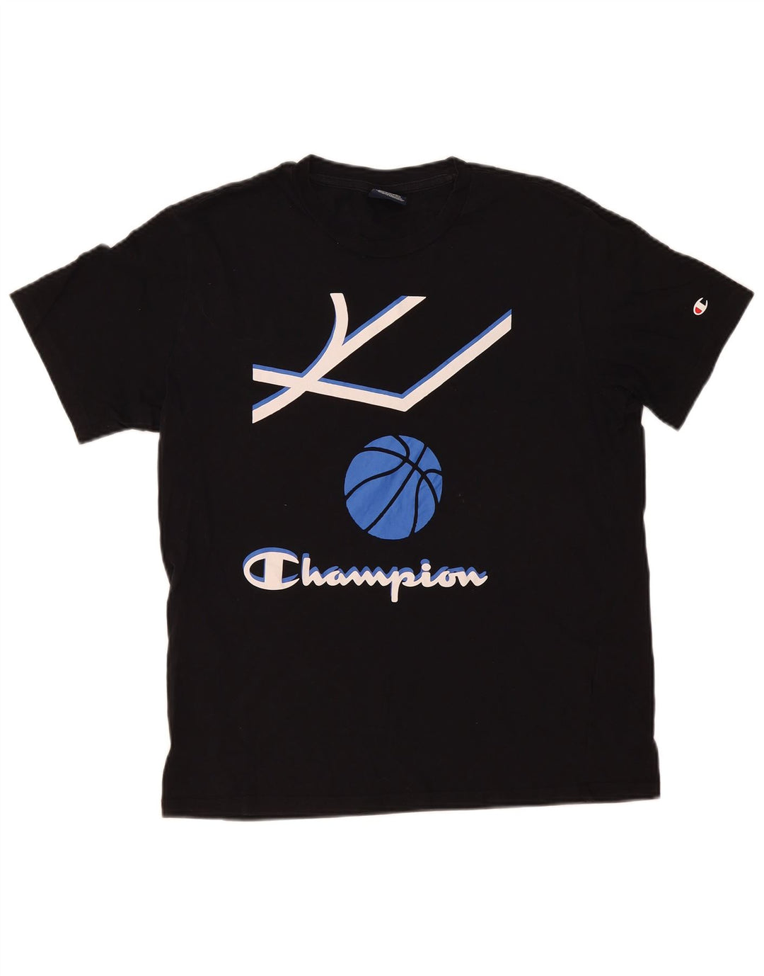 T-shirt grafica da uomo Champion Top media nera
