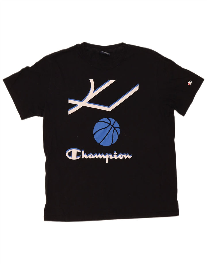 T-shirt grafica da uomo Champion Top media nera