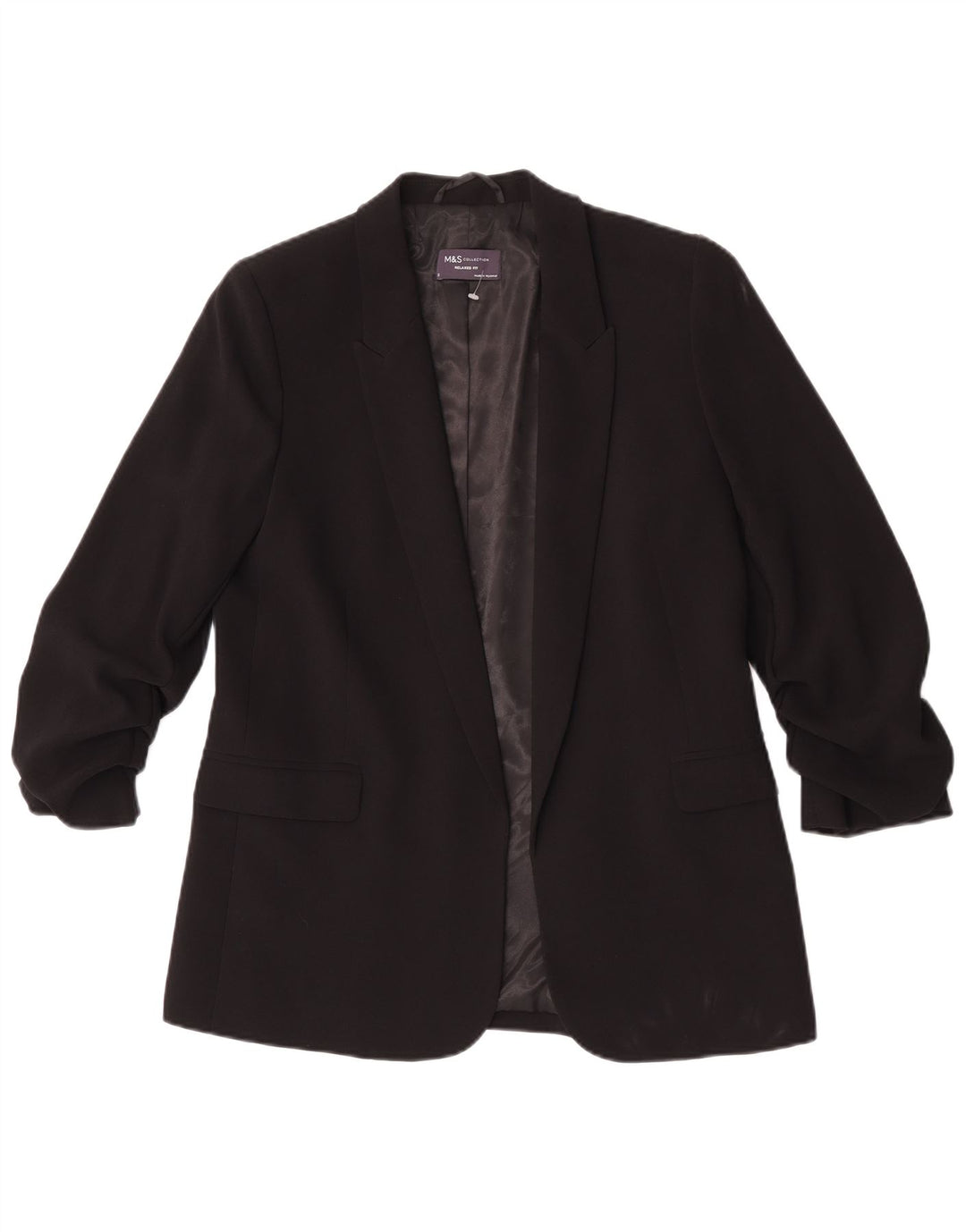 Giacca blazer con maniche a 3/4 da donna Marks & Spencer UK 10 piccola nera