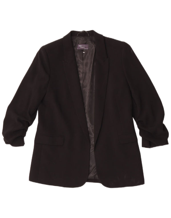 Giacca blazer con maniche a 3/4 da donna Marks & Spencer UK 10 piccola nera