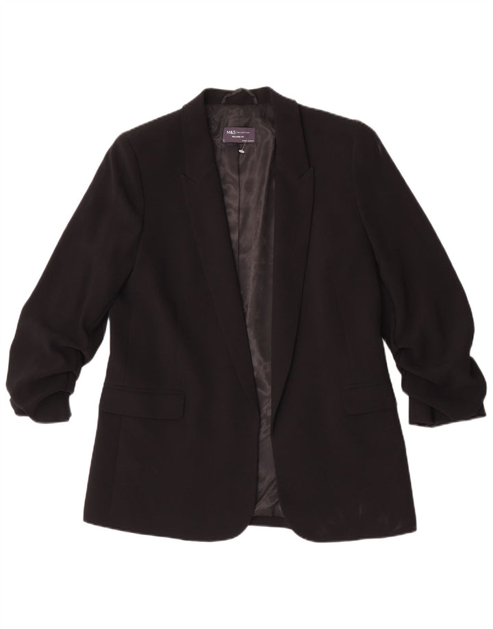 Giacca blazer con maniche a 3/4 da donna Marks & Spencer UK 10 piccola nera