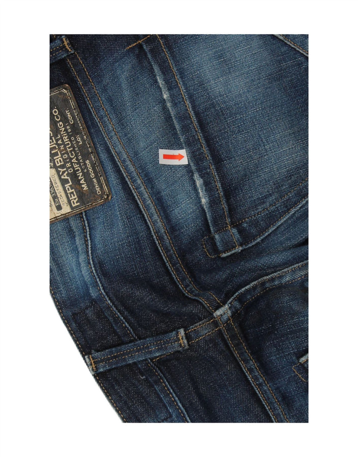 REPLAY Jeans dritti Waitom da uomo W34 L34 Blu Navy