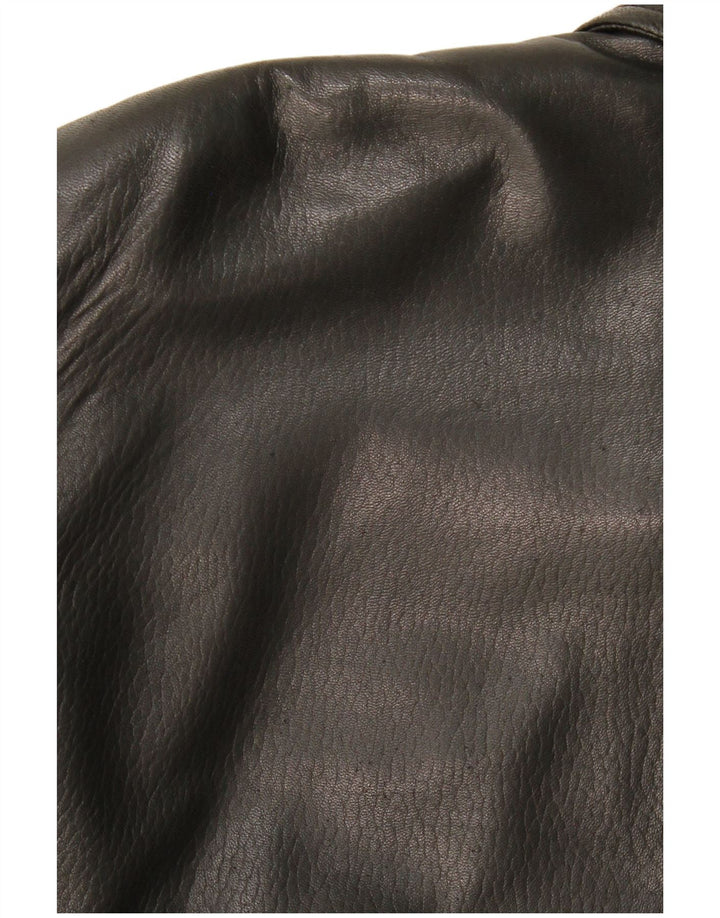 Giacca in pelle vintage da uomo IT 56 3XL Nera