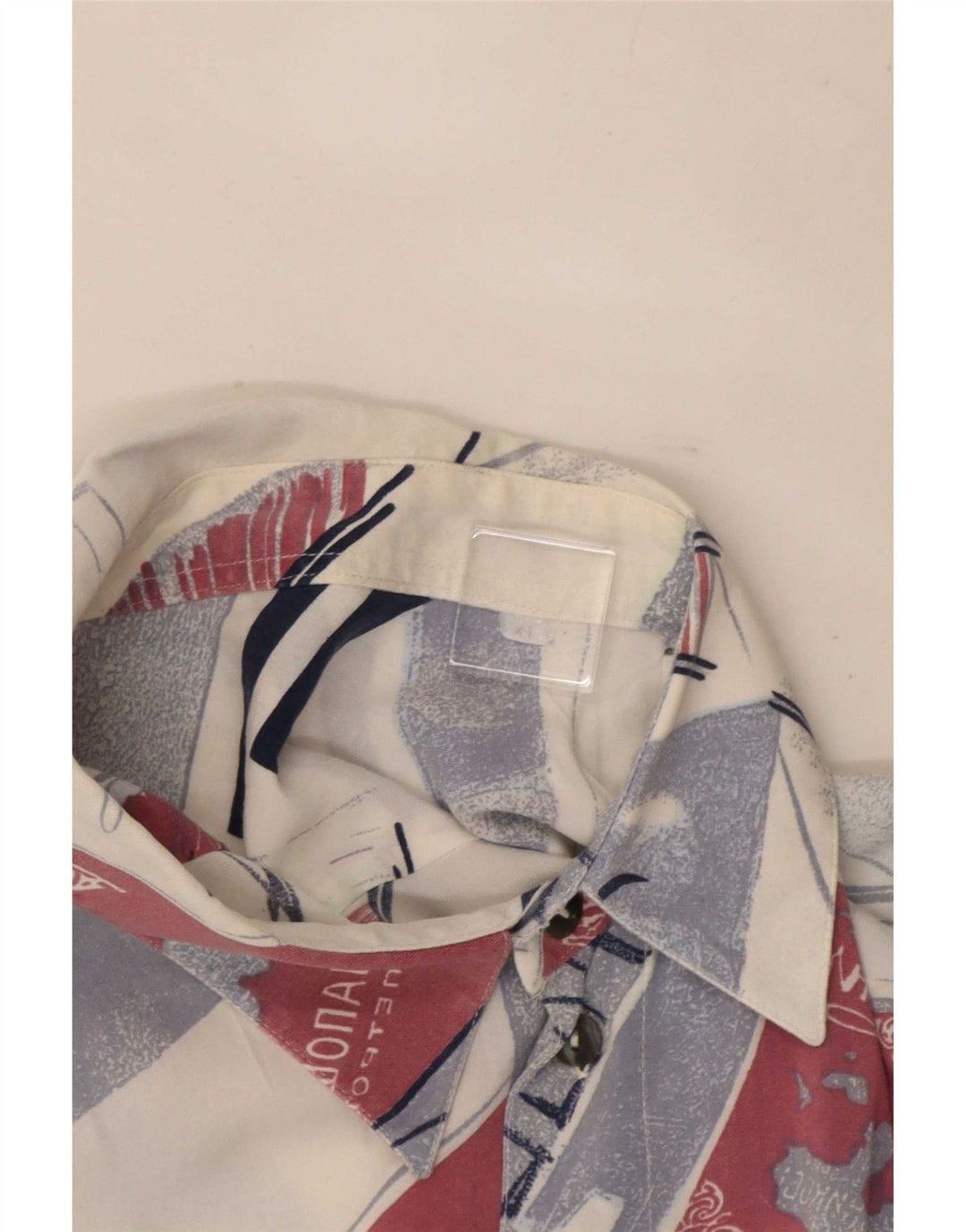 Camicia vintage da uomo a maniche corte XL multicolore geometrica