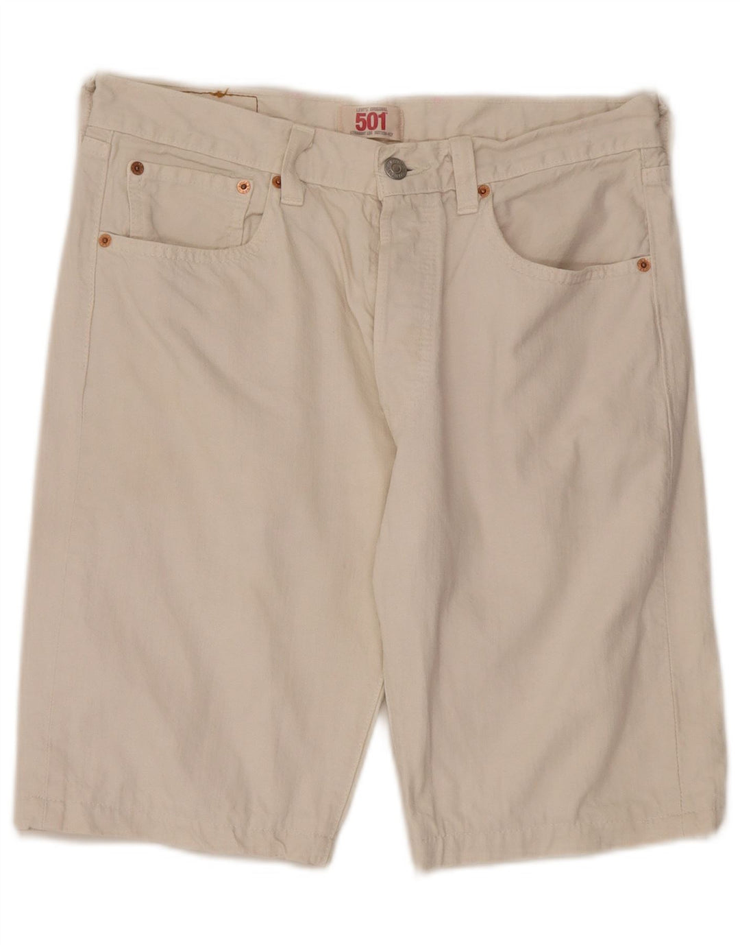 Pantaloncini di jeans Levi's 501 da uomo W33 cotone bianco medio