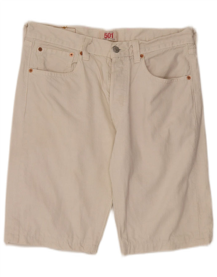Pantaloncini di jeans Levi's 501 da uomo W33 cotone bianco medio