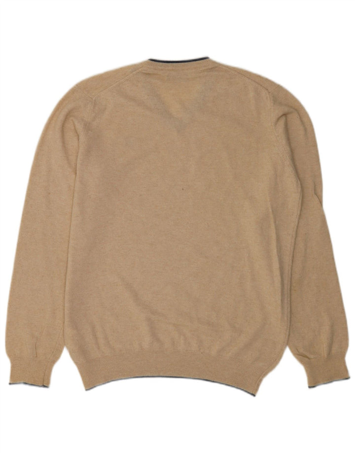 Maglione North Sails da uomo con scollo a V piccolo beige in poliammide