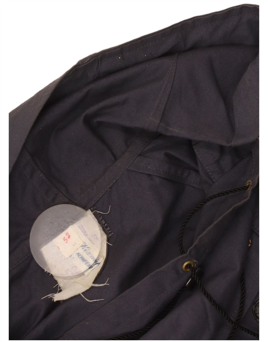 Giacca anorak da donna vintage con cappuccio IT 52 XL blu navy