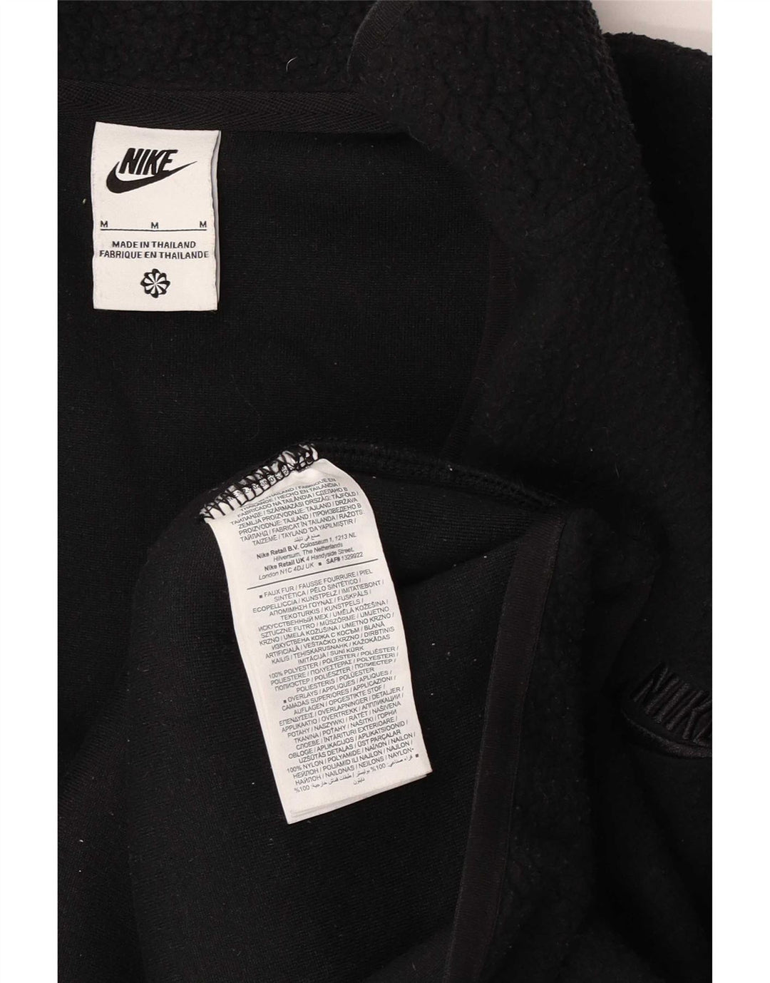 Giacca in pile Nike da uomo dal taglio ampio UK 38 medio nero poliestere