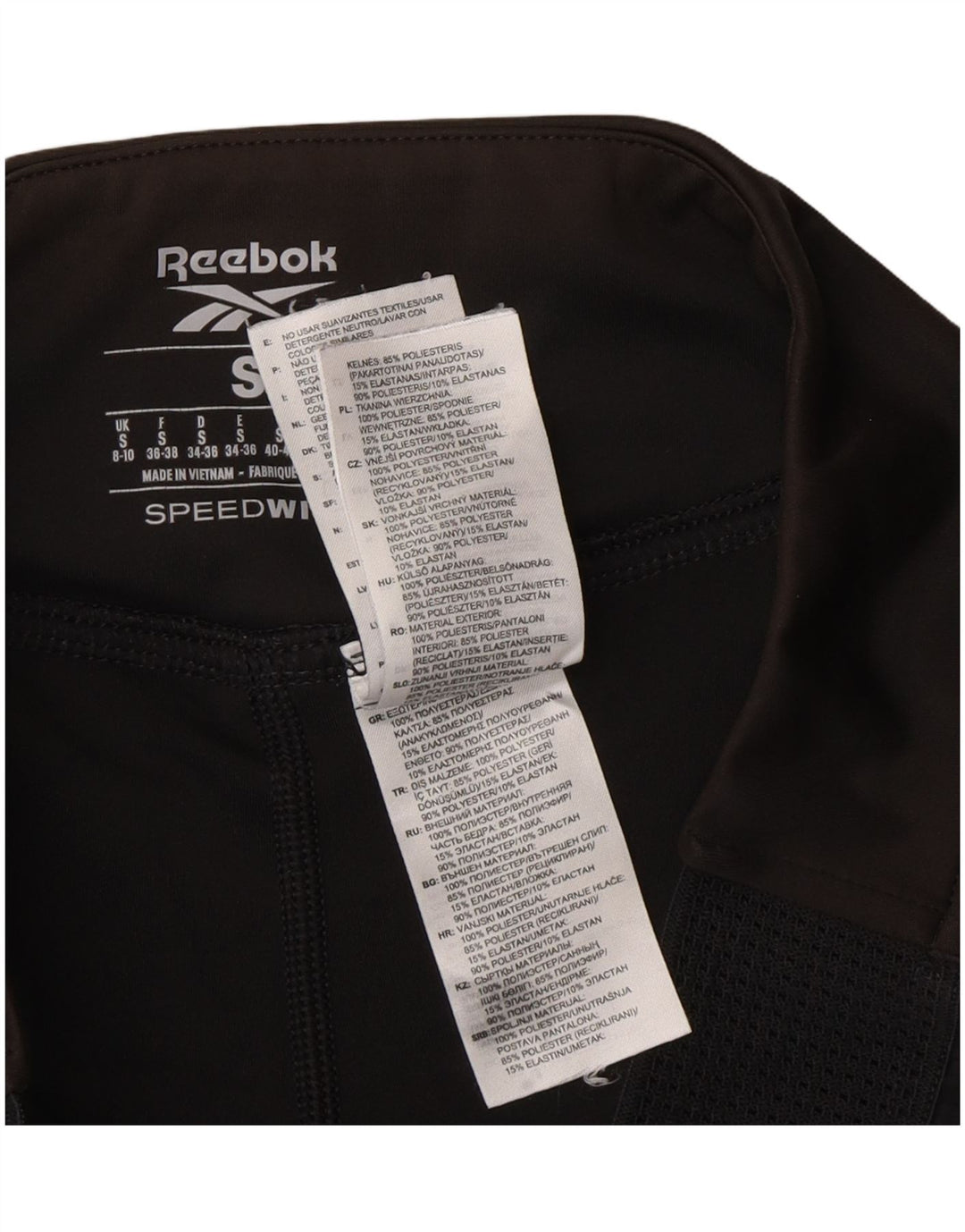 Pantaloncini sportivi Reebok Speedwick da donna UK 8/10 Small Nero Poliestere